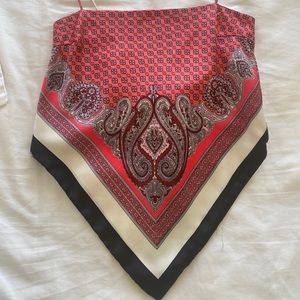 Elegant Red Paisley Women's Top